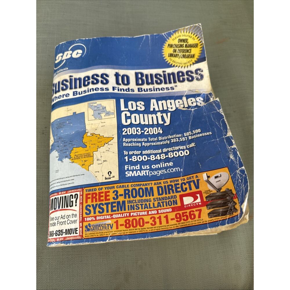 Hard to Find Vintage 2003-04 SBC Business to Business Los Angeles Phone Book